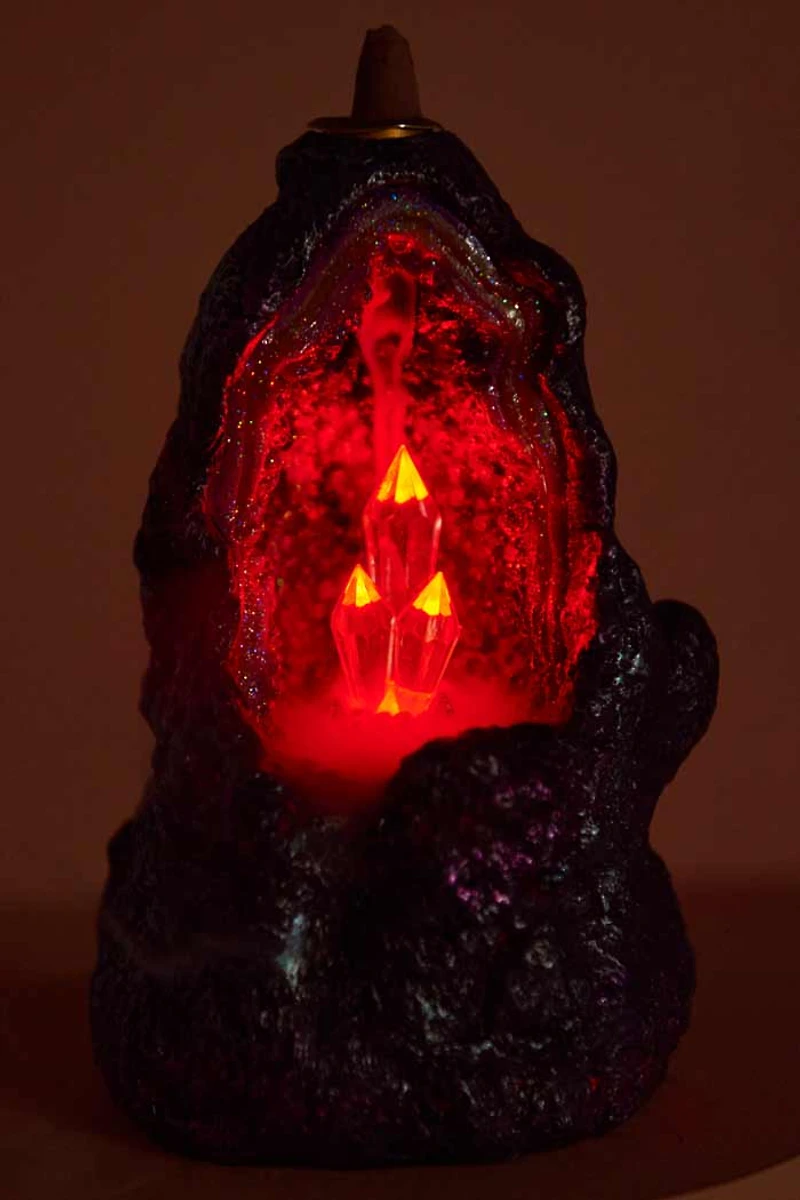 Crystal Tower Backflow Incense Burner with LED
