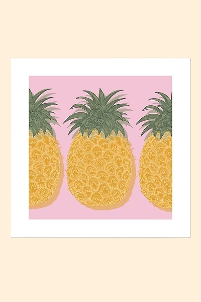 Pineapples on Pink Background Art Print