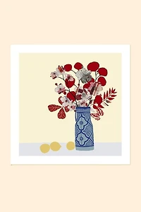 Vase on a Table with Lemons Art Print