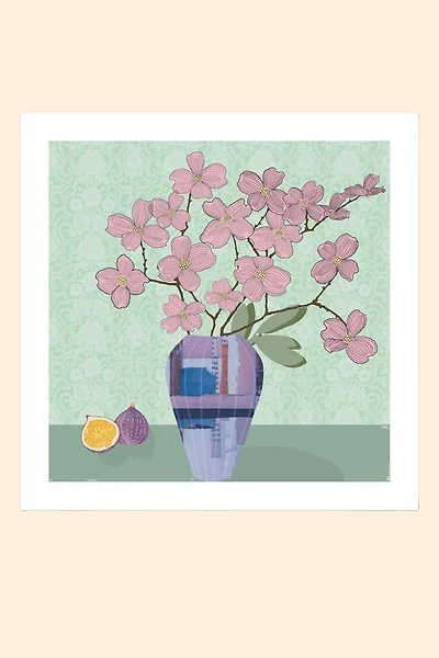 Dogwood Branches in Vase Art Print