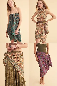 Blue Geometric Wrap Sarong