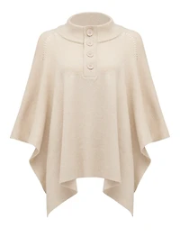 Jade Button Collar Poncho