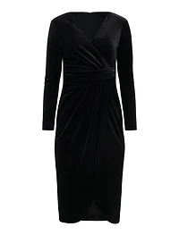 Antionette Petite Wrap Velvet Midi Dress