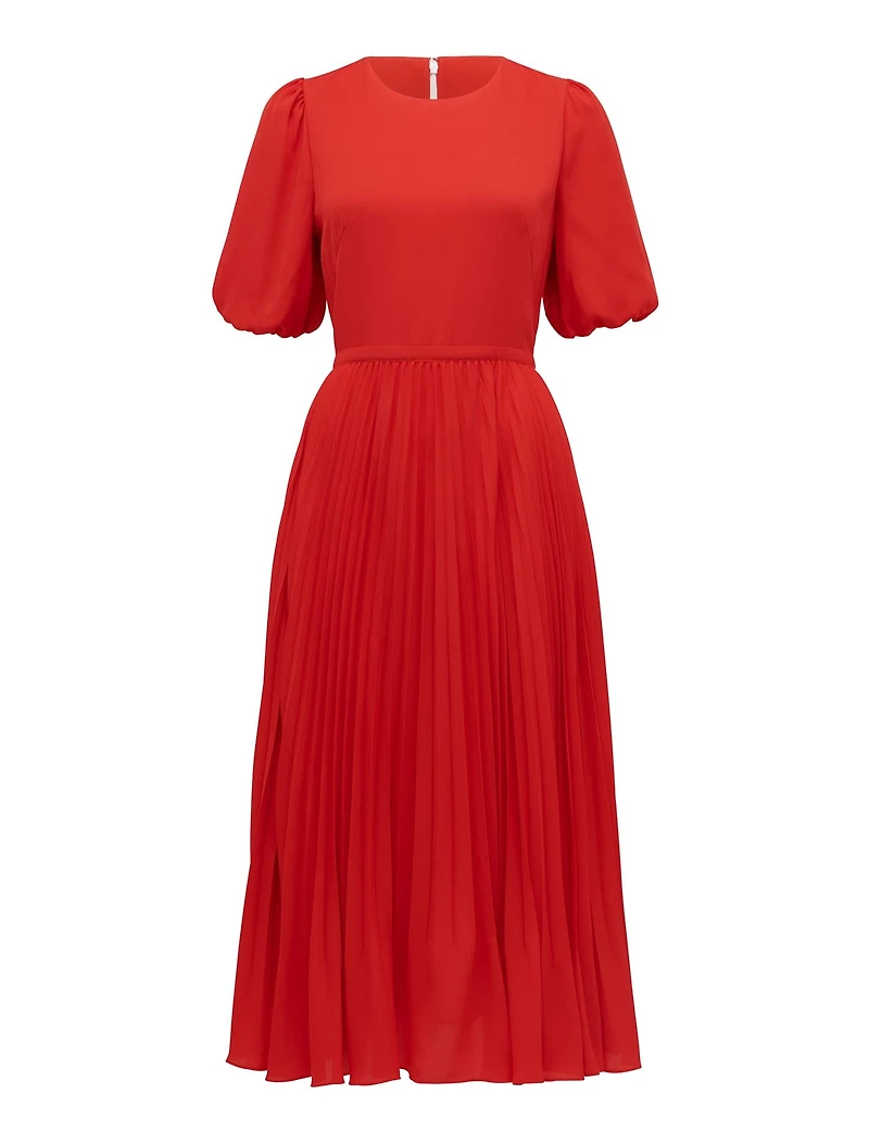 Charlotte Puff Sleeve Pleated Midi