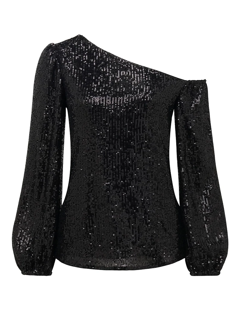 Lana Sequin Tipped Shoulder Blouse