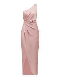 Melissa One Shoulder Satin Dress
