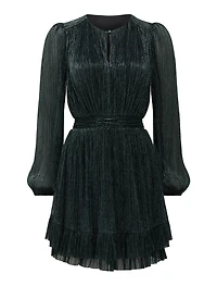 Goldie Long Sleeve Plisse Mini Dress