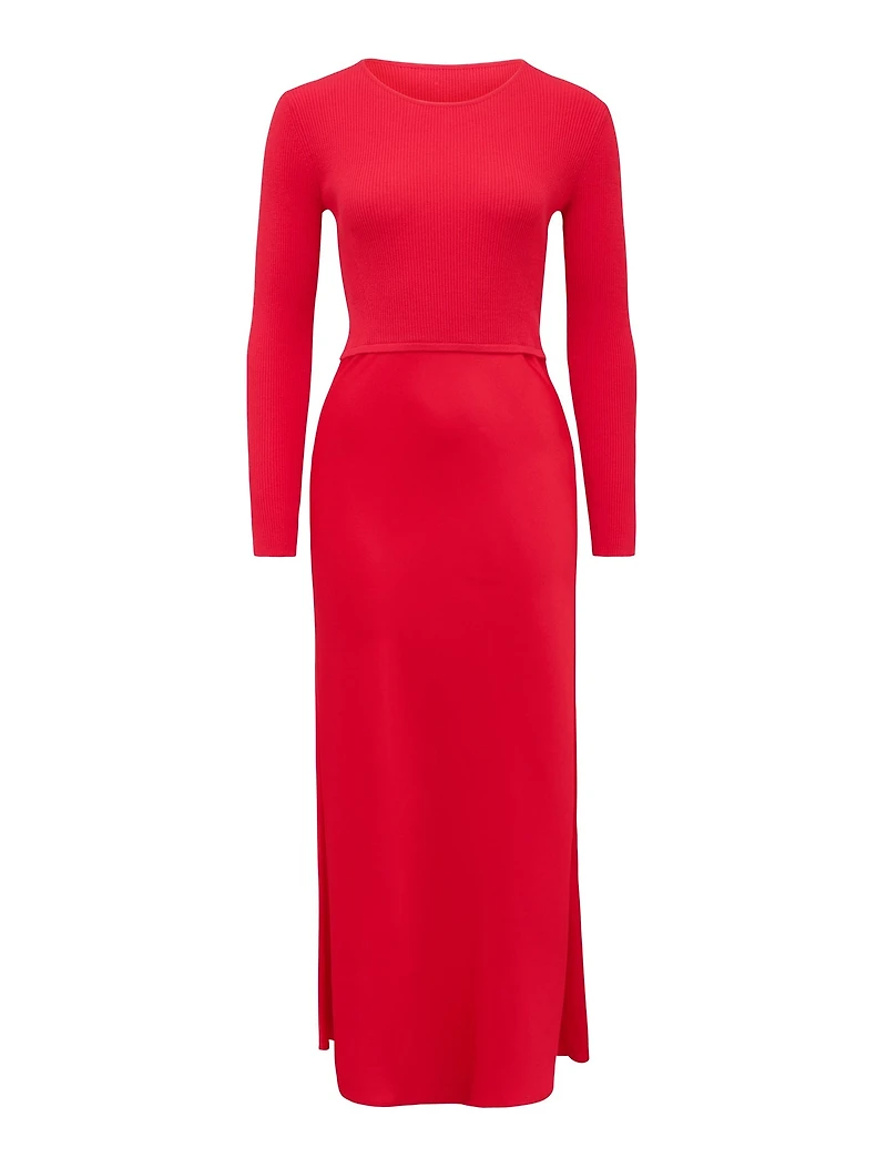 Alicia Petite Satin Bias Knit Dress