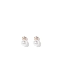 Rose Ball Crystal & Pearl Stud