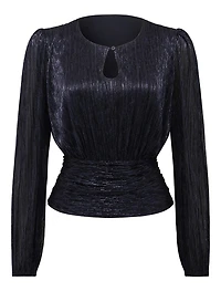 Ava Plisse High Neck Top