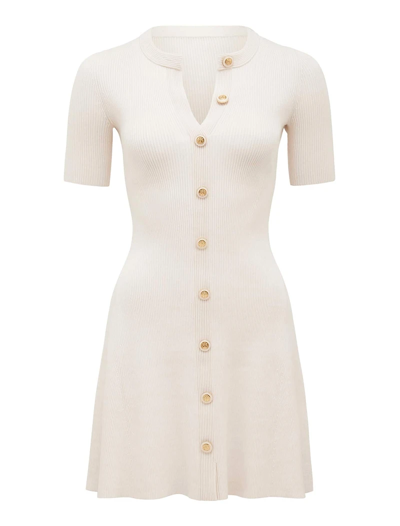 Jolie S/S Button Down Mini Knit Dress