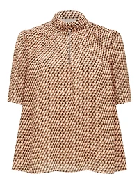 Dana Keyhole Short Sleeve Blouse