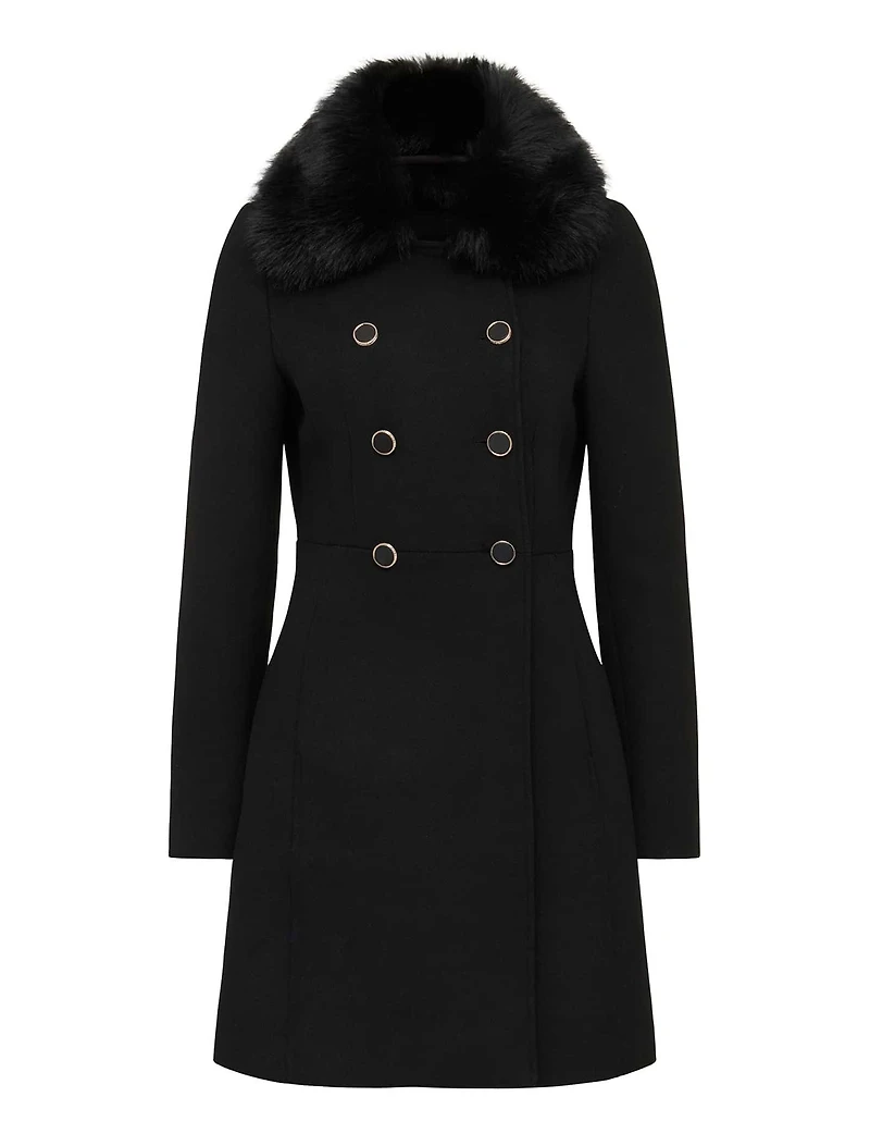 Susie Faux Fur Collar Dolly Coat