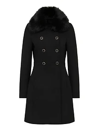 Susie Faux Fur Collar Dolly Coat