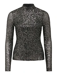 Anthea High Neck Sequin Top