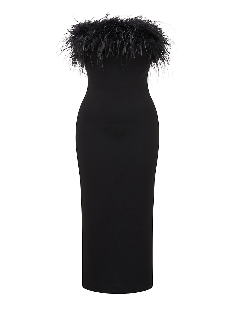 Vianna Feather Strapless Dress