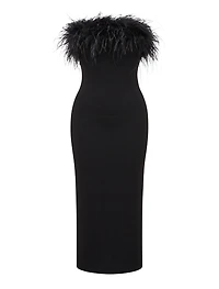 Vianna Feather Strapless Dress