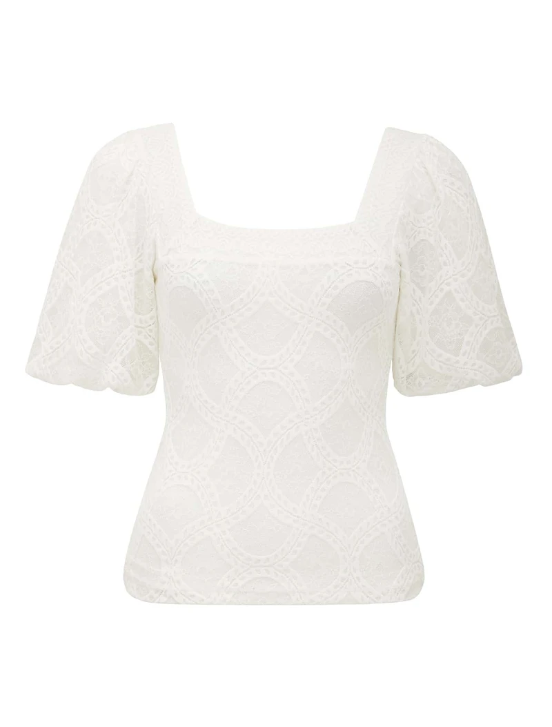 Rosemary Lace Square Neck Top