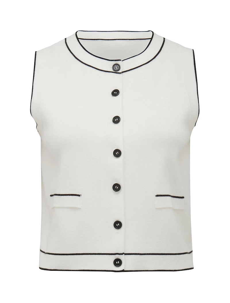 Blythe Tipped Button Through Knit Tank