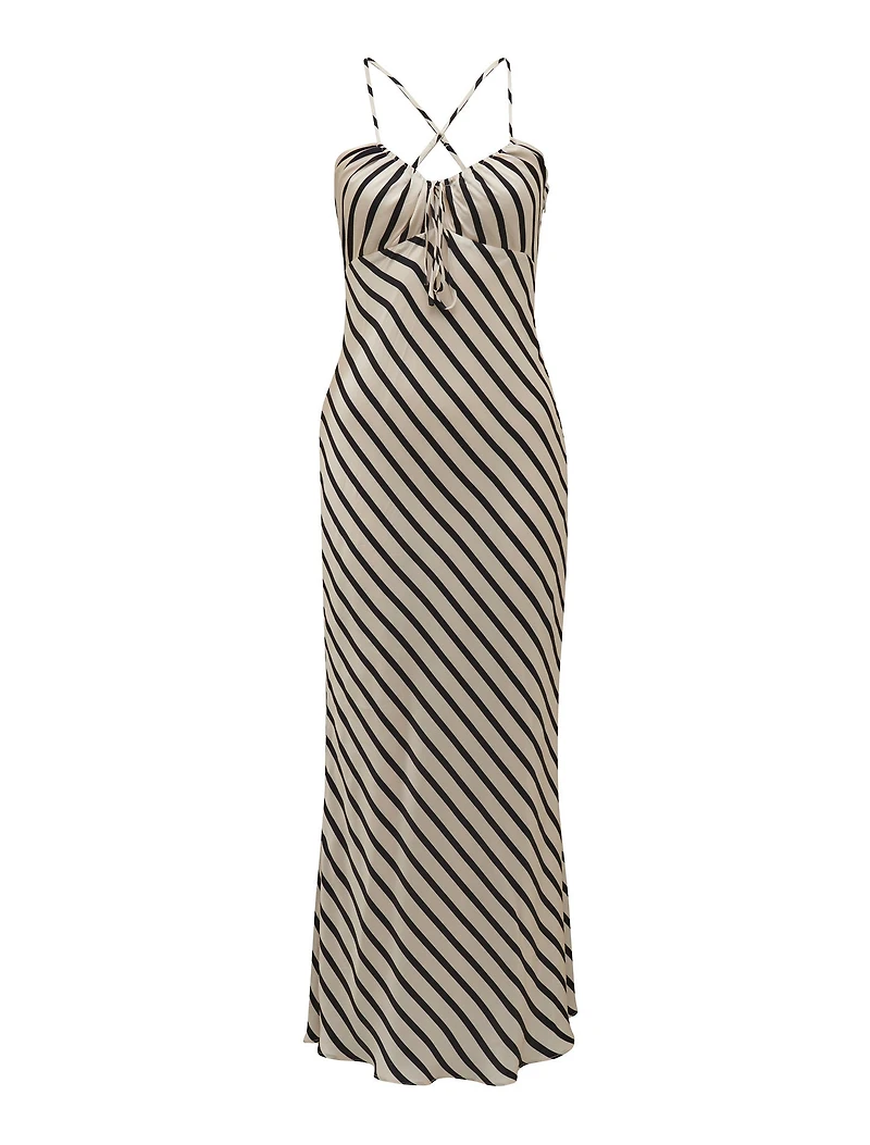 Abby Satin Stripe Midi