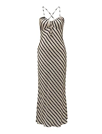 Abby Satin Stripe Midi