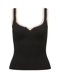 Sofia Crochet Trim Knit Tank Top