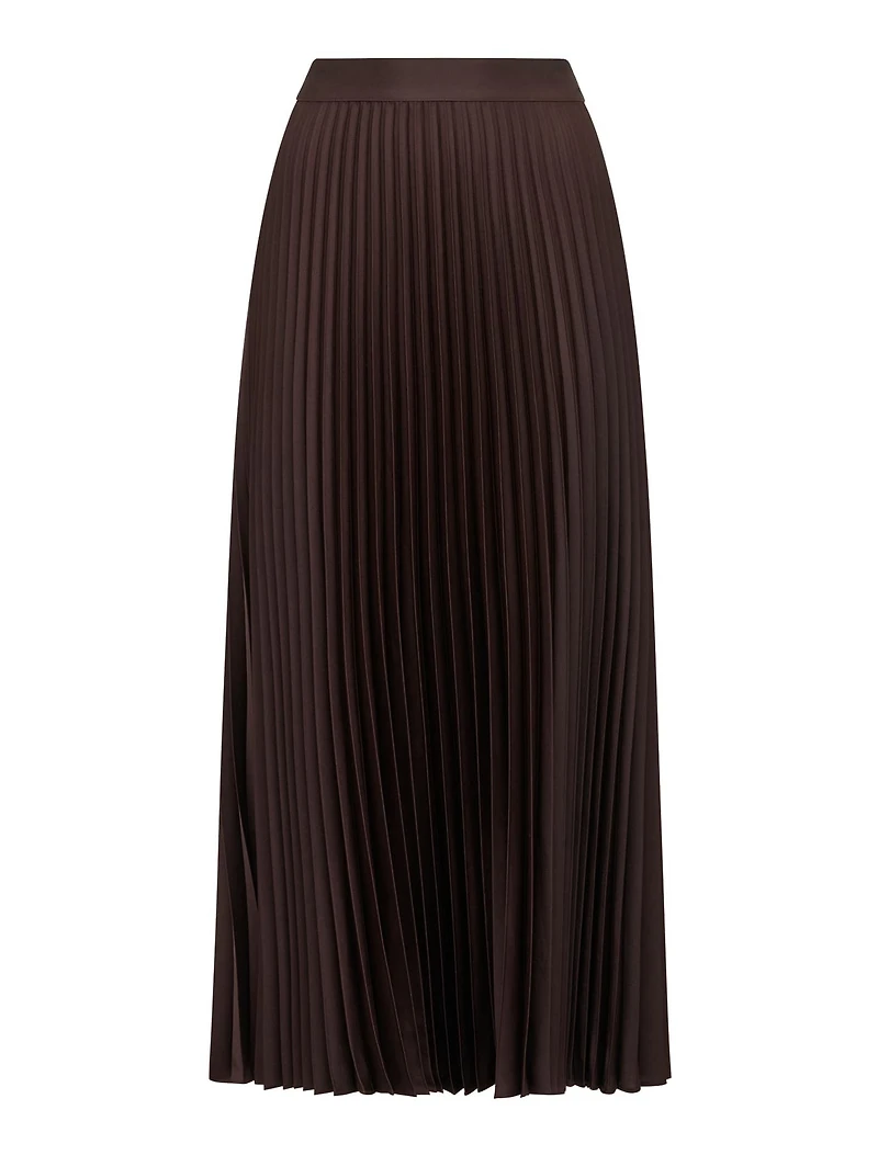 Estelle Satin Pleated Midi Skirt