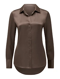 Harvey Notched Neck Satin Shirt