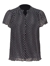 Yvonne Flutter-Sleeve Blouse