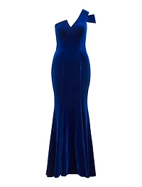 Elena Velvet One Shoulder Gown