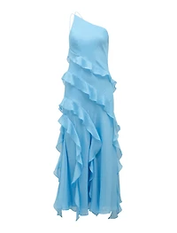 Belle One Shoulder Ruffle Gown