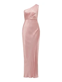 Emily One Shoulder Satin Maxi