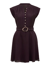 Lucille Textured Belted Mini Dress