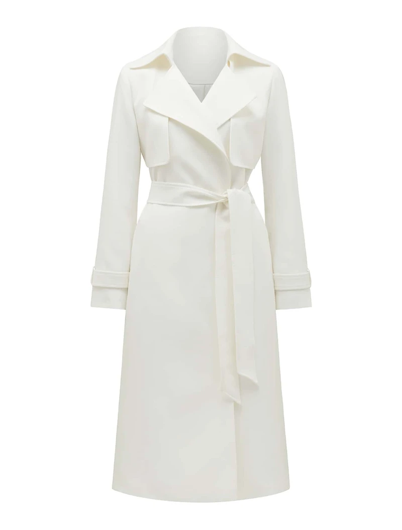 Lauren Crepe Trench Coat