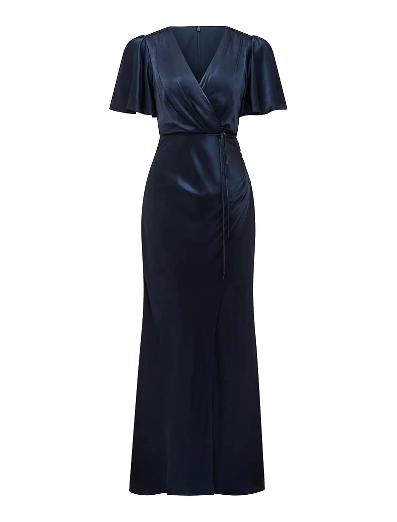 Chelsea Flutter Sleeve Satin Maxi