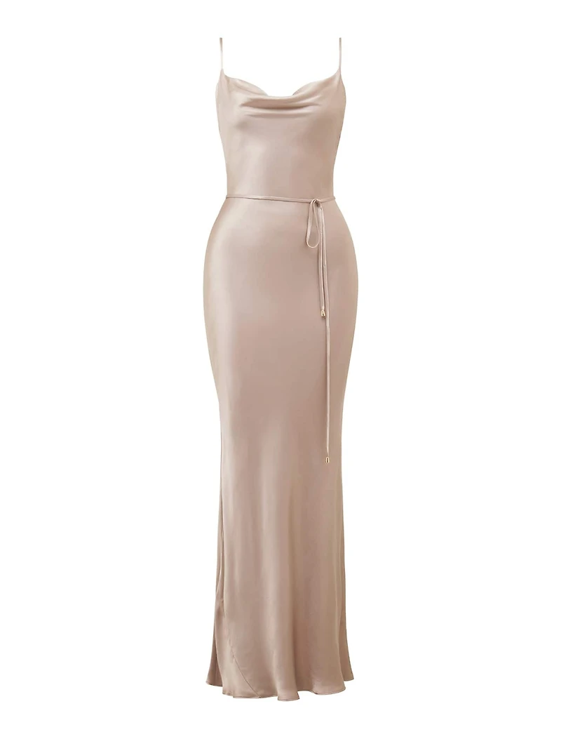 Lucy Petite Satin Cowl Maxi