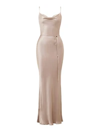 Lucy Petite Satin Cowl Maxi