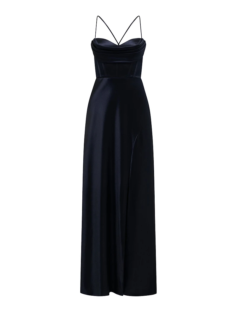 Luna Corset Satin Maxi Dress