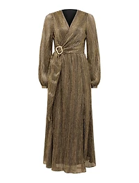 Tyler Plisse Belted Midi Dress
