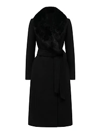 Monica Fur Collar Wrap Coat