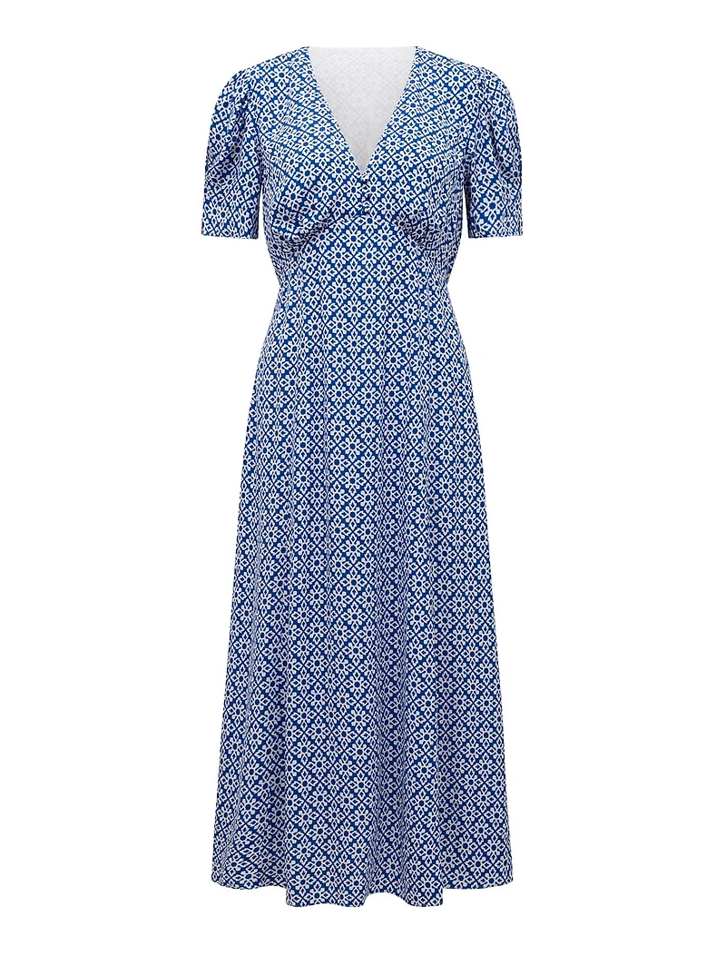 Saffron Printed Midi Sun Dress