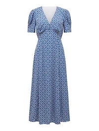 Saffron Printed Midi Sun Dress