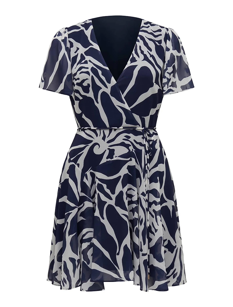 Kora Petite Flutter-Sleeve Mini Dress