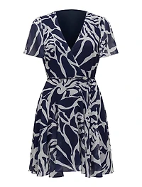 Kora Petite Flutter-Sleeve Mini Dress