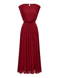 Lila Crinkle Maxi Dress