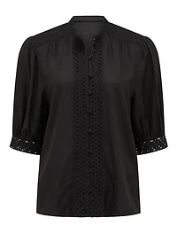 Cassie Crochet Trimmed Blouse