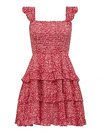 Odette Printed Cotton Mini Dress