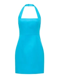 Stevie Halter Neck Linen Mini Dress
