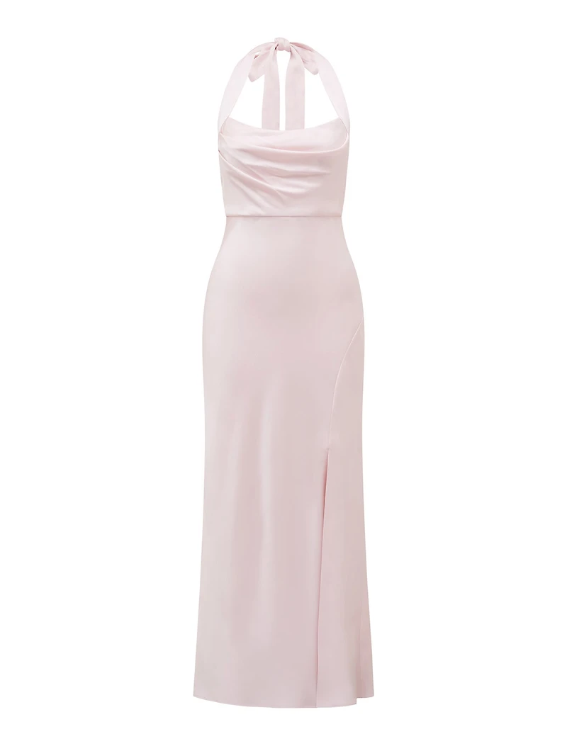 Alice Halter Satin Maxi Dress