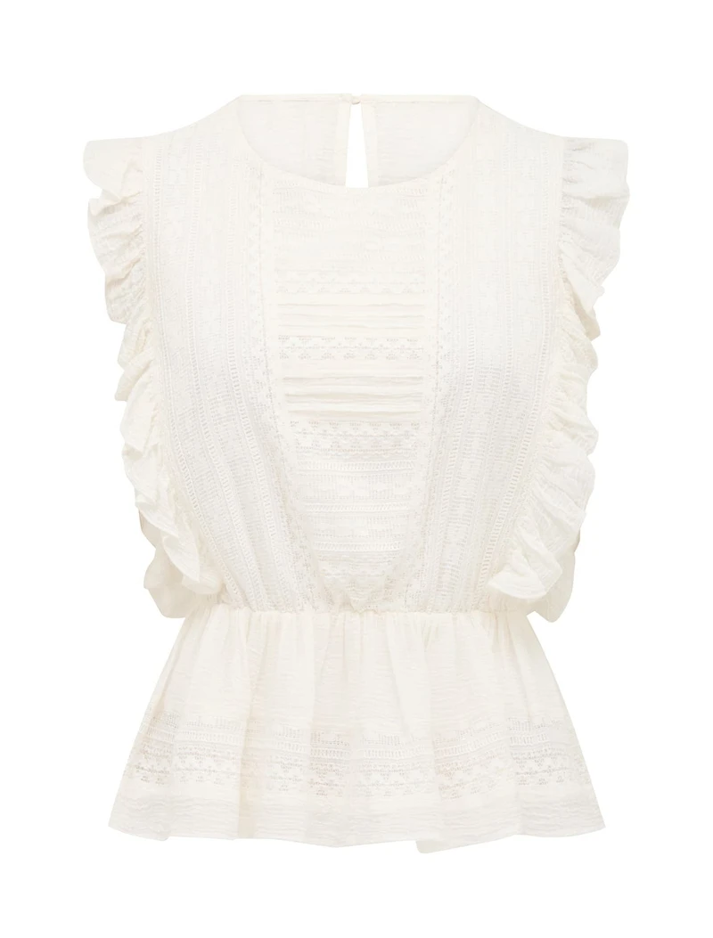Rose Ruffle Sleeve Top